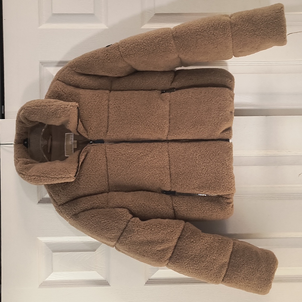 Michael Kors Faux Fur Puffer Bomber Jacket Size S